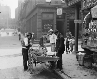 Muschelverkäufer in Mulberry Bend, N.Y., ca. 1900 von Byron Company